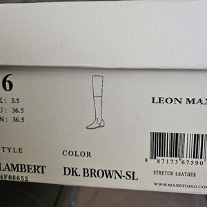 Thigh high Leon Max DK Brown-SL Stretch Leather Boots